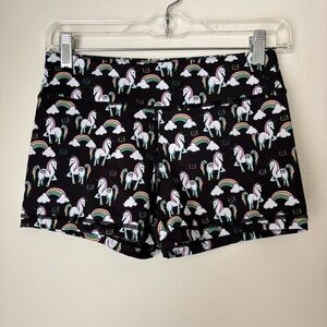 IAB MFG I Am Becoming 3-Inch Unicorn Biker Booty Shorts Size 6/Small Black Gym